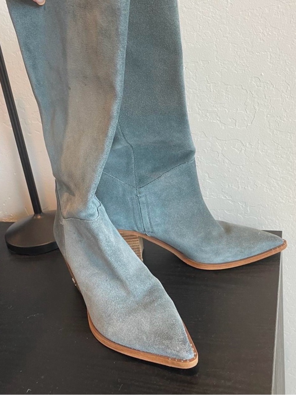 Sam Edelman Teal Suede Pointed- Toe Boots